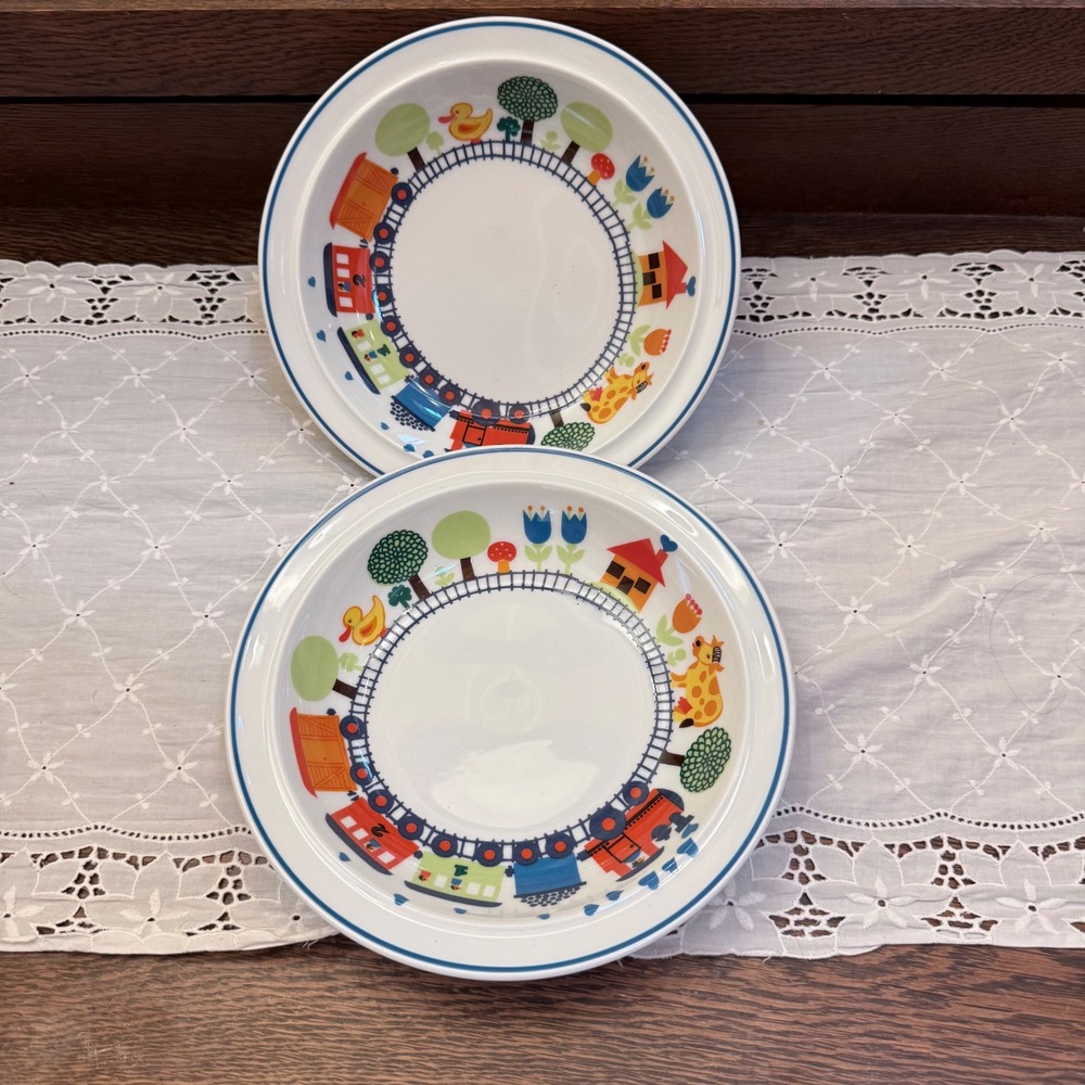 Thomas Germany Brigitte Extra Model Train Bowls Kids Pair White Multi Flawless